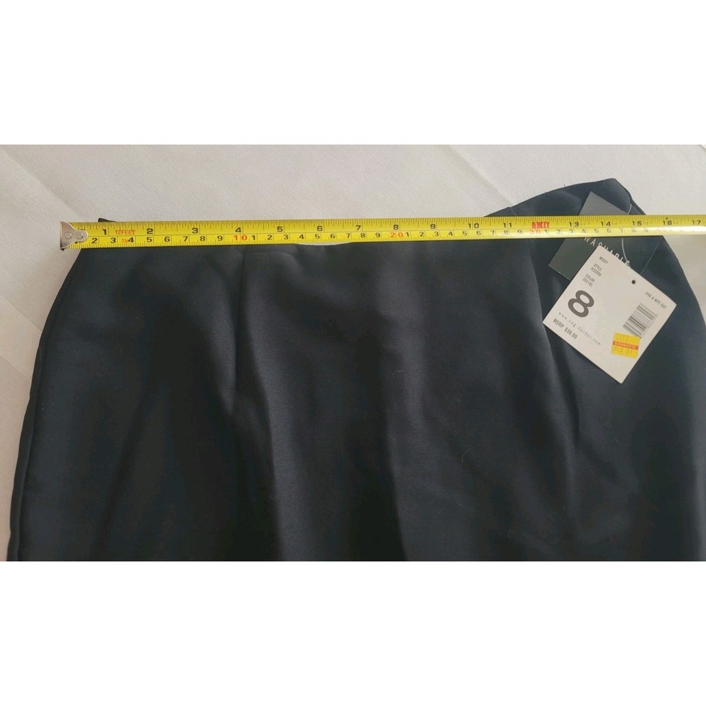 NWT Sag Harbor Black Embroidered Midi Skirt Womens 8 Modest Office Cottagecore - Picture 7 of 10